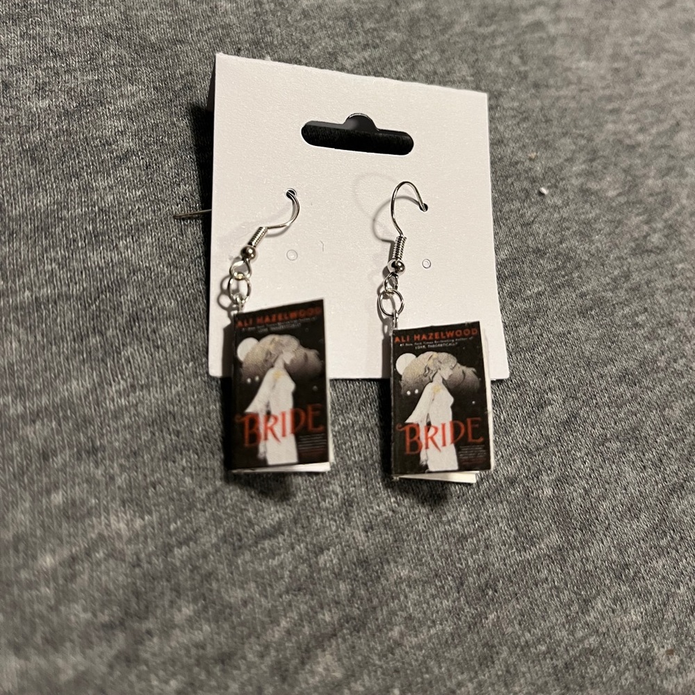 bride by ali Hazelwood mini book earrings
